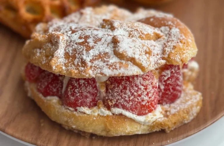 A fluffy cream puff filled with fresh strawberries and dusted with powdered sugar — Top 7 Desserts in Iowa You Can Order Online.